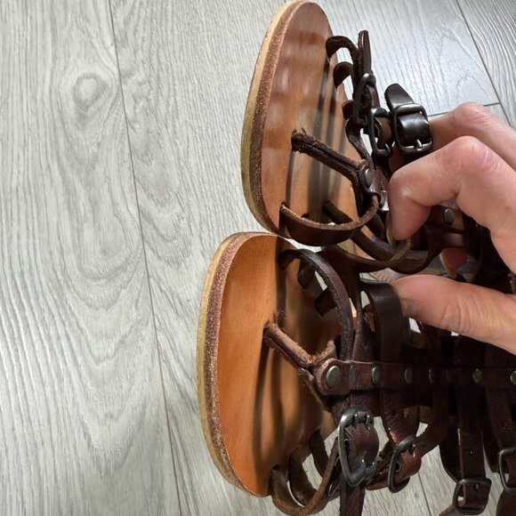 Sandalo Brown Hand Made Greek Gladiator Buckle Sandals - Picture 8 of 9